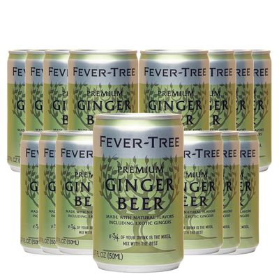 Fever Tree Premium Ginger Beer - Premium Quality Mixer and Soda - Refreshing Beverage for Cocktails &amp; Mocktails 150ml Bottle