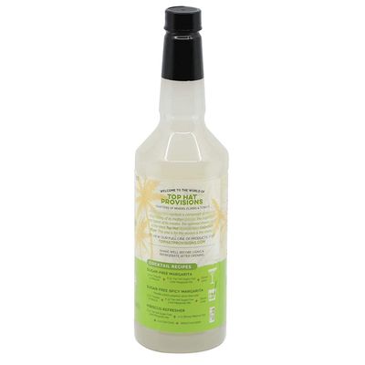 Top Hat Keto Sugar Free Lime Margarita Mix - Naturally Sweetened with Monk Fruit - Craft Mixer for Skinny Margarita Cocktail Drinks - 32oz Bottle