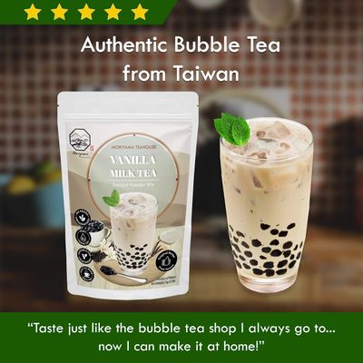 Vanilla Bubble Milk Tea Instant 3in1 Powder Mix - 1kg (33 Drinks) | For Boba Tea, Milkshake, Blended Frappe and Bakery | Authentic Taiwan Recipe | Zero Trans Fat, No Preservatives by Moriyama Teahouse