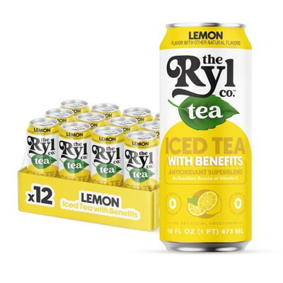 Ryl Iced Tea, Lemon, Antioxidant Superblend, Zero Sugar, Low Carb, Zero Calorie Iced Tea, 16.0 Fl Oz (12-Pack)