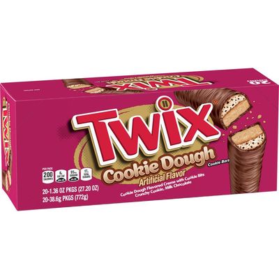 TWIX Cookie Dough Milk Chocolate Bars, 1.36 oz (Pack of 20)