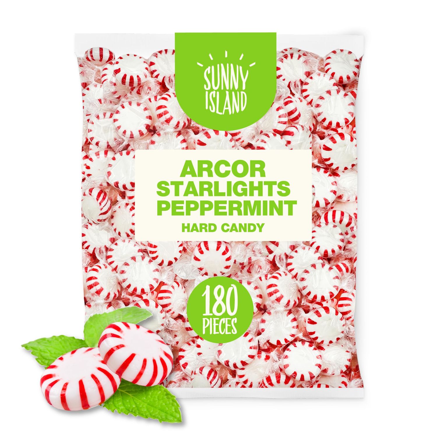 Arcor Starlight Mints | 2 Pound Bag | Peppermint Christmas Hard Candy (About 180 Pieces)