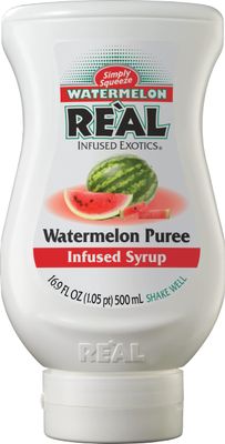 Watermelon Rel Infused Exotics, Watermelon Puree Infused Syrup, 16.9 FL OZ Squeezable Bottle