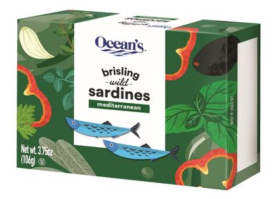 Ocean&#39;s Brisling Wild Sardines | Mediterranean | 3.75 oz - 5 Pack | Lightly Smoked | Kosher |