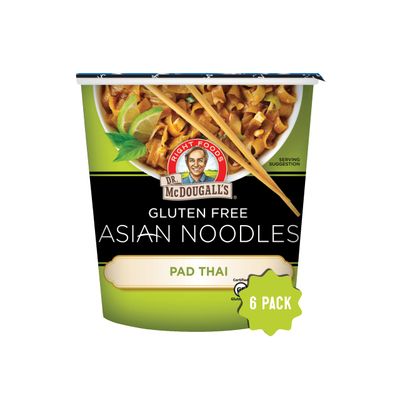 Dr. McDougall&#39;s Pad Thai Noodles - Asian Noodles - Gluten Free and Vegan Ramen Noodles - Instant Ramen Noodle Cups - Vegetarian Ramen - 2 Ounces - Pack of 6