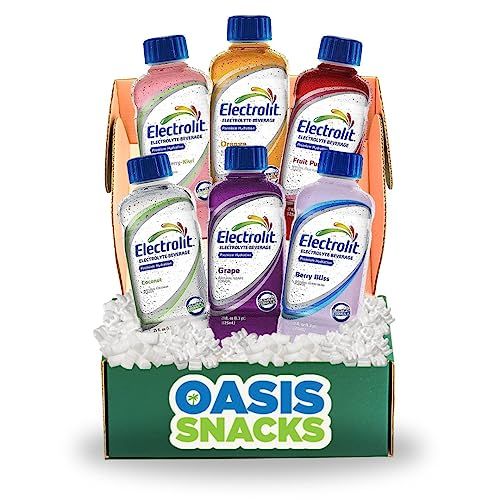 Oasis Snacks Electrolit Premium Hydration Electrolyte Beverage, Multi Flavor Variety, 21 Fl Oz (6 Flavor Variety, Pack of 12)
