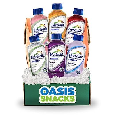 Oasis Snacks Electrolit Premium Hydration Electrolyte Beverage, Multi Flavor Variety, 21 Fl Oz (6 Flavor Variety, Pack of 12)