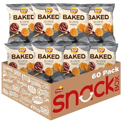Baked, Lay&#39;s Barbecue Potato Crisps, 0.875 Ounce (Pack of 60)