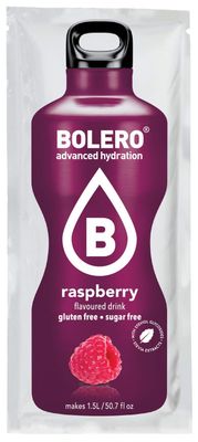 BOLERO - Rasberry Flavored, Sugar Free and Low Calorie Powdered Drink Mix, Makes 1/2 Gallon for Strong Flavor or 1 Gallon for Mild Flavor, 12 Large Sachets - Europe&#39;s Favorite Drink Mix