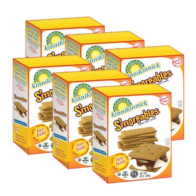 Kinnikinnick - S&#39;moreables Graham Style Crackers - Gluten Free, Allergy Friendly Vegan Graham Crackers - 8 oz. Boxes - 6 Pack