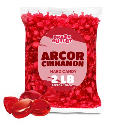 Arcor Cinnamon Christmas Hard Candy 2 Pounds, Spicy Red Sweets - Bulk Pack (About 150 Count)