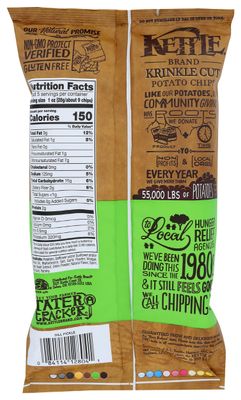 Kettle Brand Potato Chips, Krinkle Cut Dill Pickle Kettle Chips, 5 Oz