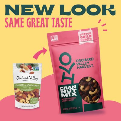 Orchard Valley Harvest Cran Nut Mix, 1.85 oz (Pack of 14), Sweetened Cranberries, Almonds, And Cashews, Gluten Free, Resealable Bag, 4g Of Plant Based Protein Per Serving, Best On-The-Go Snack