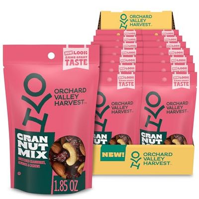 Orchard Valley Harvest Cran Nut Mix, 1.85 oz (Pack of 14), Sweetened Cranberries, Almonds, And Cashews, Gluten Free, Resealable Bag, 4g Of Plant Based Protein Per Serving, Best On-The-Go Snack