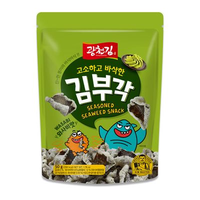 KIMNORI Kwangcheon Kim Gimbugak Baked Seaweed Snacks - Original Flavor Korean Crispy Seaweed Chips in Resealable Bag 50g 1.76 ounce