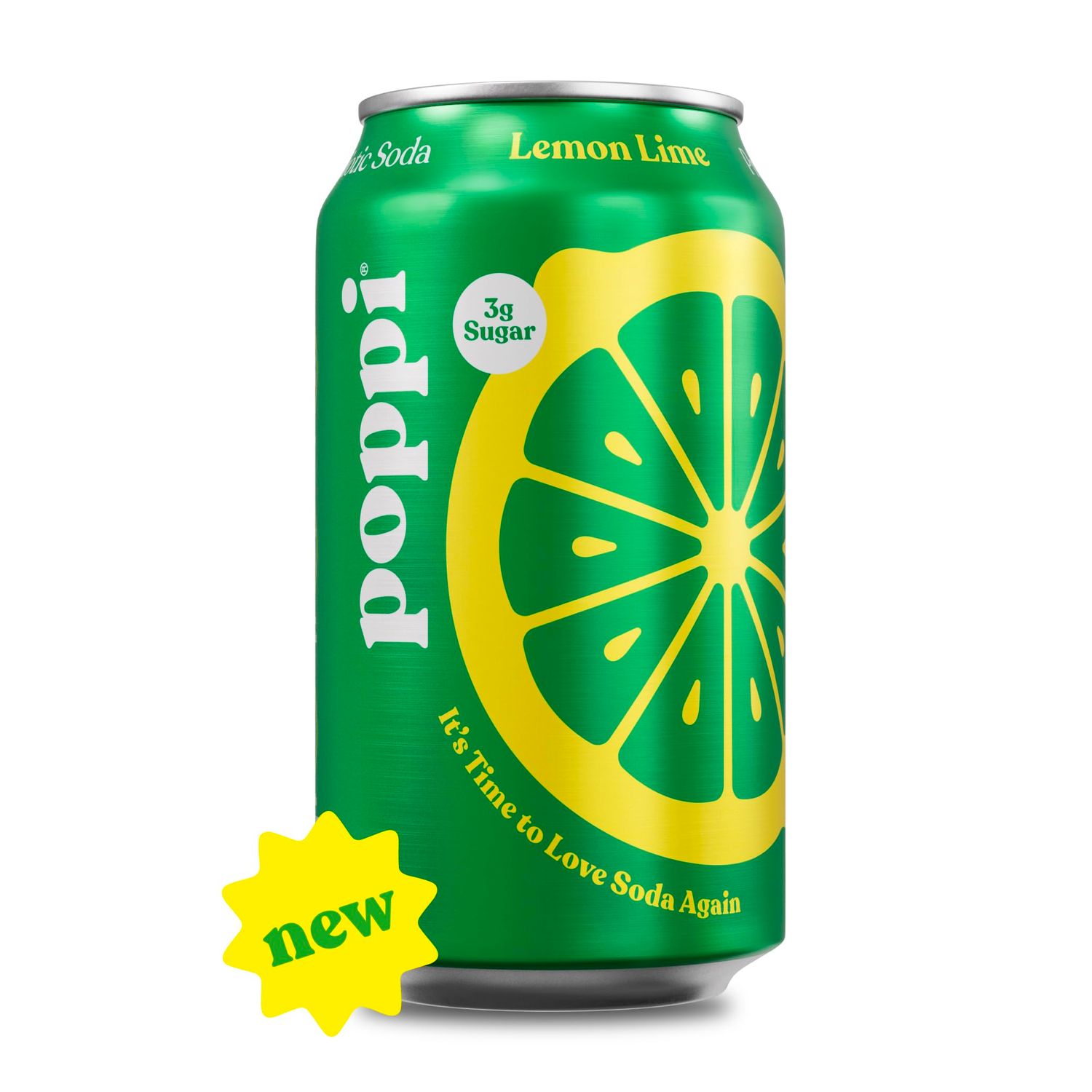 Poppi Sparkling Prebiotic Soda Beverage with Apple Cider Vinegar, Seltzer Water &amp; Fruit Juice, Lemon Lime, 12 oz, Pack of 12