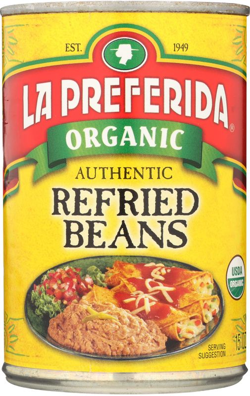 La Preferida Organic Authentic Refried Beans, 15 Ounce (Pack of 12)