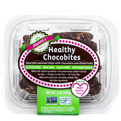 Alyssas Chocobites  Gluten Free Cookies, Healthy Snacks from the Bakery  Sugar Free Soft Cookies, Low Carb, Keto Protein Snacks  Gluten Free Snacks for Kids  8 Cookies per box, 1 Pack