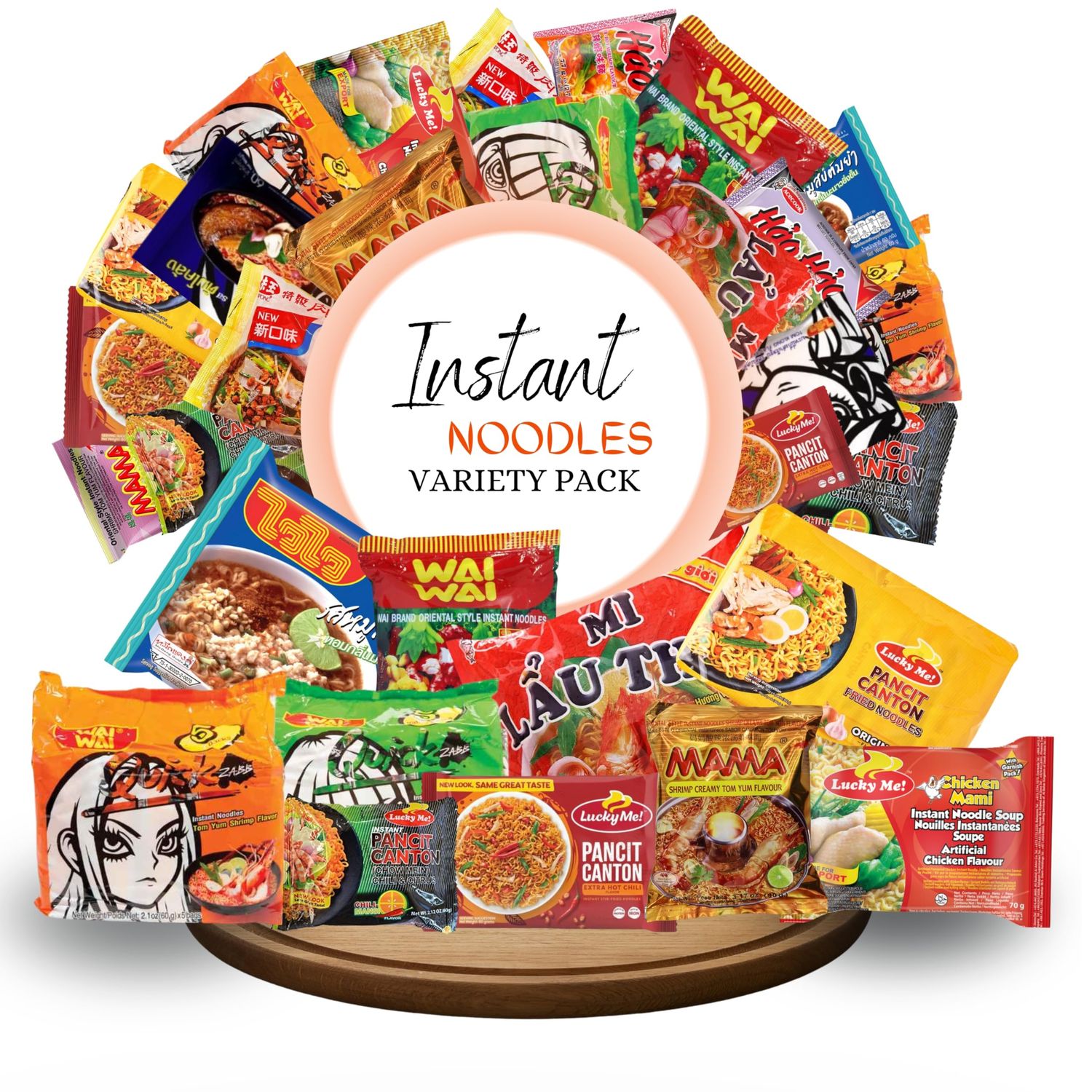 FUDOBOX Asian Instant Ramen Noodles Variety Pack | Student Care Package | Quick and Tasty Office Meals | Soup Mix, Savory &amp; Rich | 20 Pack Assorted