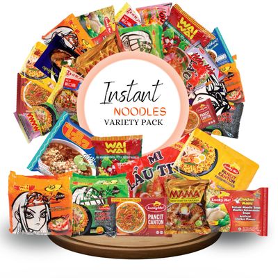 FUDOBOX Asian Instant Ramen Noodles Variety Pack | Student Care Package | Quick and Tasty Office Meals | Soup Mix, Savory &amp; Rich | 20 Pack Assorted