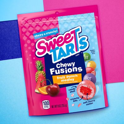 SweeTARTS Chewy Fusions Candy, Fruit Punch Medley, Sweet and Tart, 9 Ounce