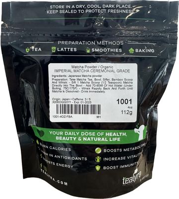 Tealyra - 4oz (112g) - Imperial Japanese Matcha Green Tea - Ceremonial Grade - Best Pure Matcha Powder - Nishio, Japan - Best Healthy Drink - Hight Antioxidants - Energy Boost