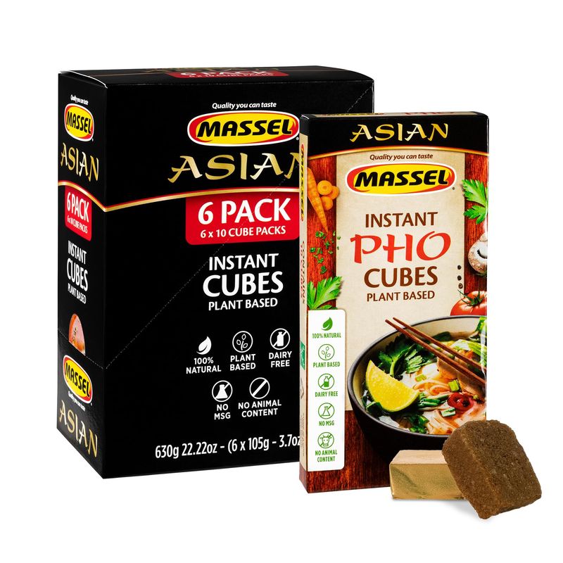 Massel Instant Pho Bouillon Broth Cubes - No MSG, Gluten Free - Bulk Pack, (6 x 105g)