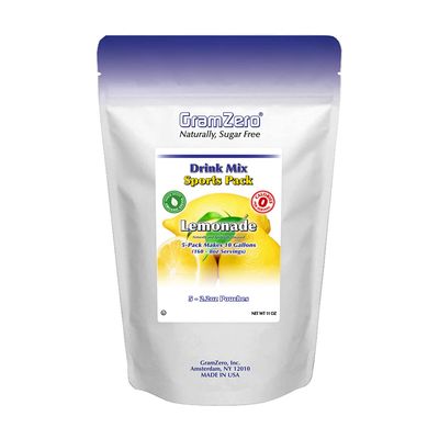 GramZero Lemonade Sugar Free Drink Mix Sports Pack, Great For Nutrition Club Loaded Teas, Zero Calorie, Stevia Sweetened