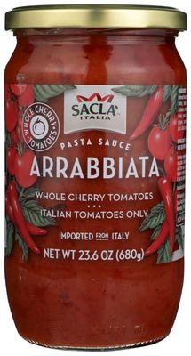 All Natural Whole Cherry Tomato Arrabbiata Pasta Sauce NON GMO. Imported From Italy- 2 Jars