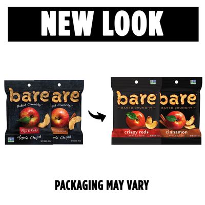 Bare Baked Crunchy, Apples Fuji &amp; Reds and Cinnamon Variety Pack, 0.53 Ounce (Pack of 16)