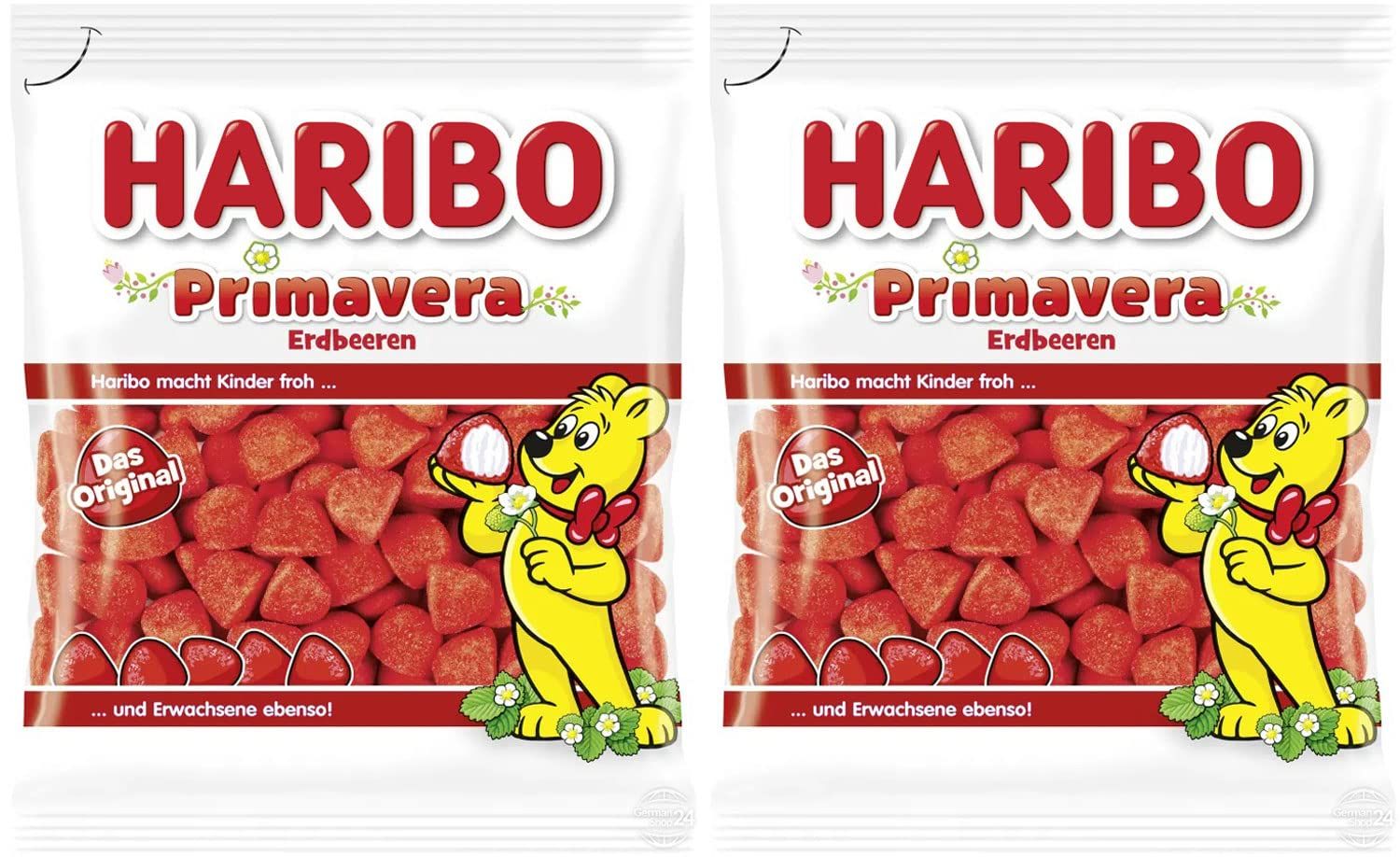 Haribo Primavera Erdbeeren (Strawberry) Gummy Candy 2-Pack (2 x 175g)