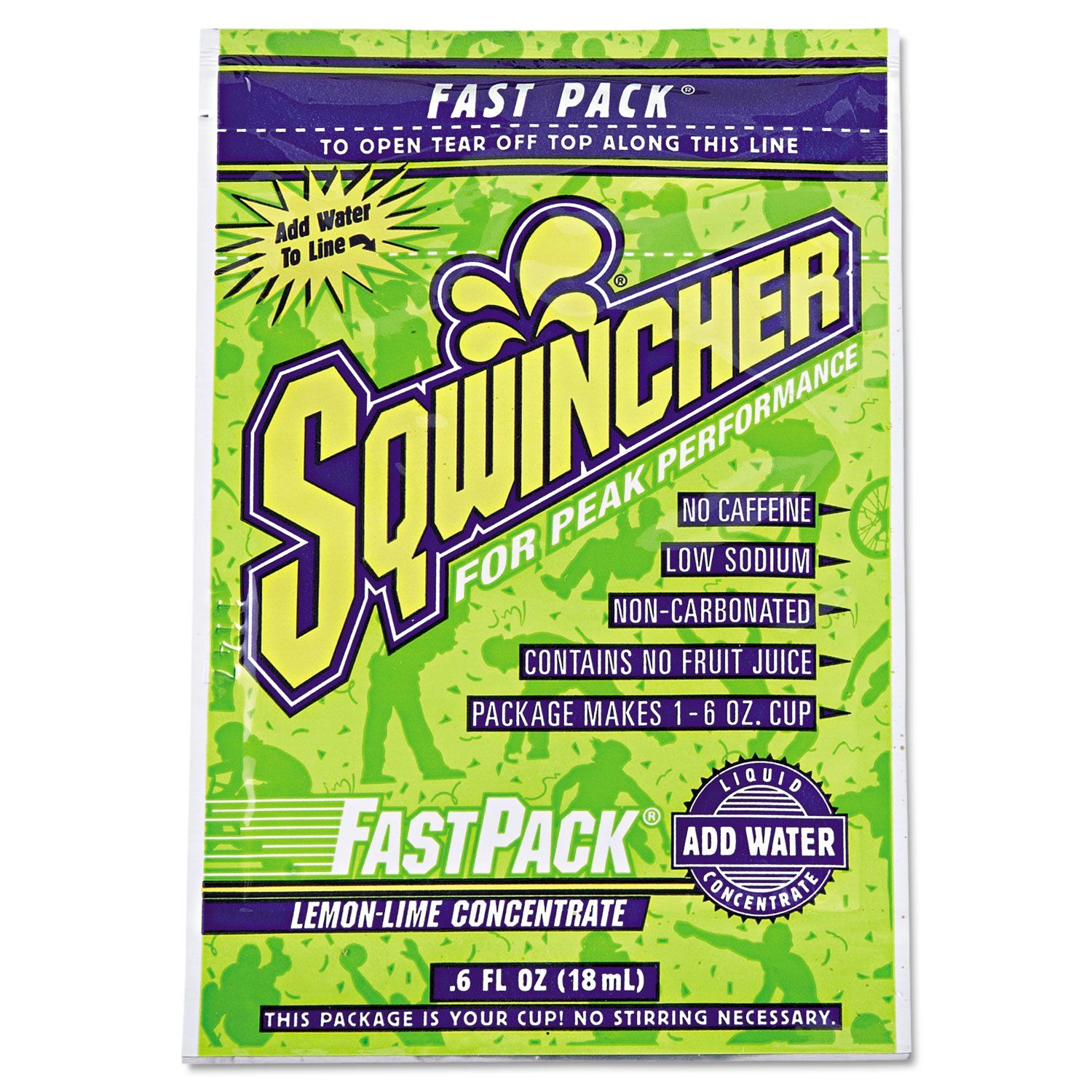 Sqwincher .6 Ounce Lemon Lime Flavor Fast Pack Liquid Concentrate Pouch Electrolyte Drink