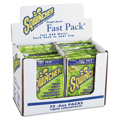 Sqwincher .6 Ounce Lemon Lime Flavor Fast Pack Liquid Concentrate Pouch Electrolyte Drink