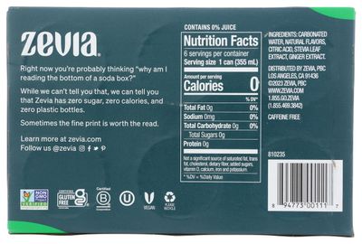 Zevia All Natural Diet Soda - Ginger Ale - 12 oz - 6 pk