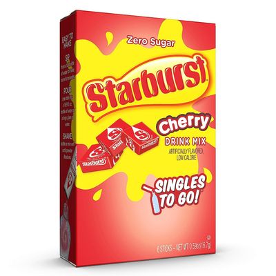 Starburst Cherry Singles To Go Drink Mix, 0.59 OZ, 6 CT (Pack of 4)