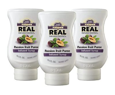 Passion Rel Infused Exotics, Passion Fruit Puree Infused Syrup, 16.9 FL OZ Squeezable Bottle (Pack of 3)