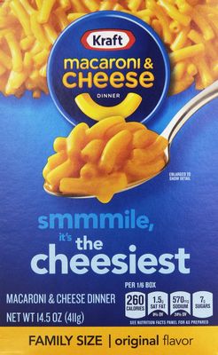Kraft Original Mac &amp; Cheese Macaroni and Cheese Dinner Family Size, 14.5 oz Box