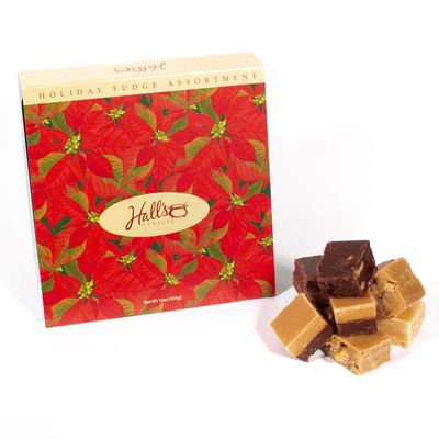 Hall&#39;s Assorted Fudge Merry Christmas Gift Box, 16 oz.