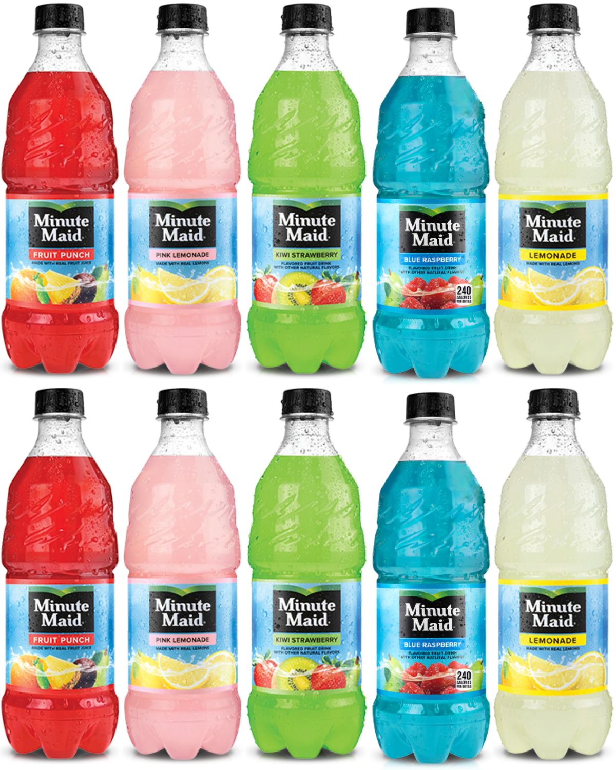 Minute Maid Fruit Punch 5 Flavors Variety Pack, Lemonade And Fruit Drinks 20 Oz (Pack of 10)