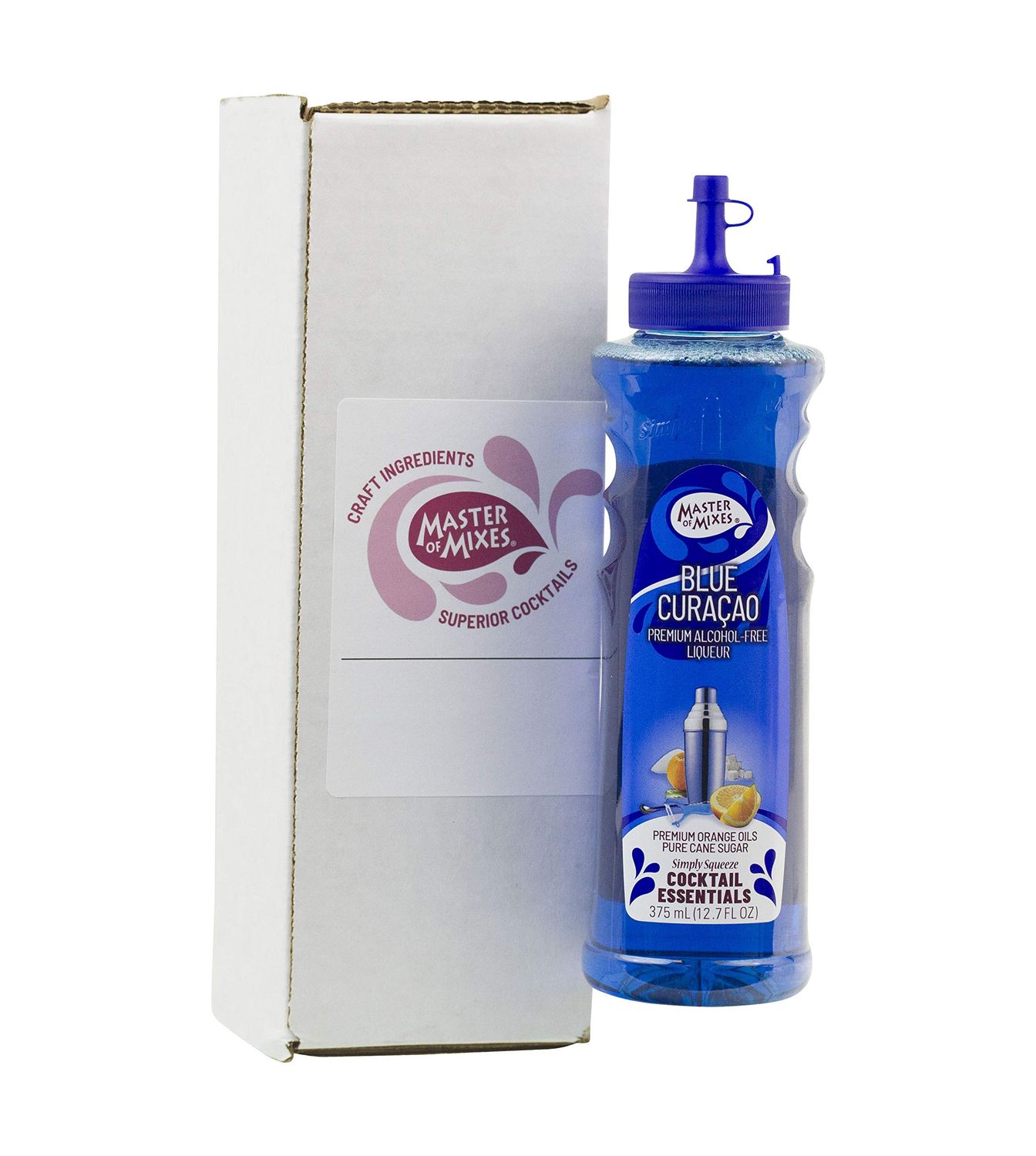 Master of Mixes Cocktail Essentials Blue Curacao, 375 ML Bottle (12.7 Fl Oz), Individually Boxed