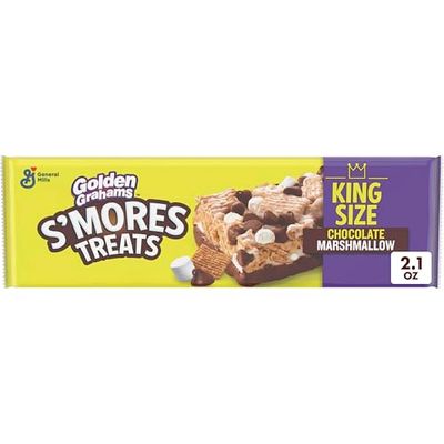 Golden Grahams Smores Treat Bars, King Size, 2.1 Oz, 12 Count (Pack of 8)