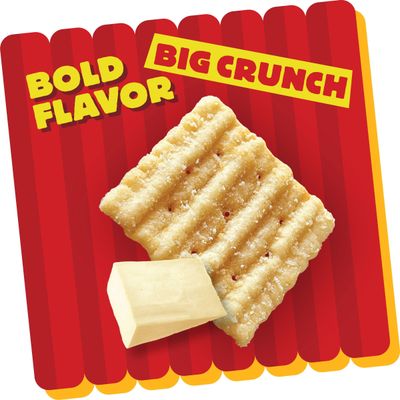 Cheez-It Grooves Crunchy Cheese Crackers, Snack Crackers, Lunch Snacks, Family Size, Sharp White Cheddar, 17oz Box (1 Box)
