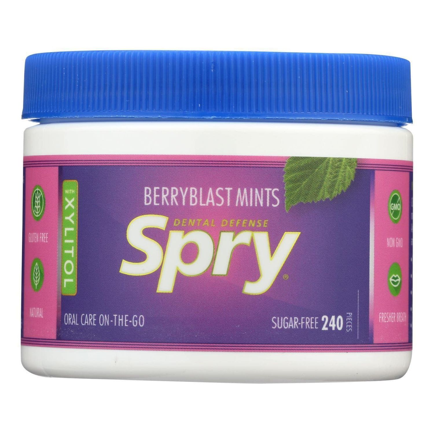 Spry Xylitol Berry Blast Mints Sugar Free Candy - Breath Mints That Promote Oral Health, Dry Mouth Mints That Increase Saliva Production, Stop Bad Breath, 240 Count (Pack of 1)