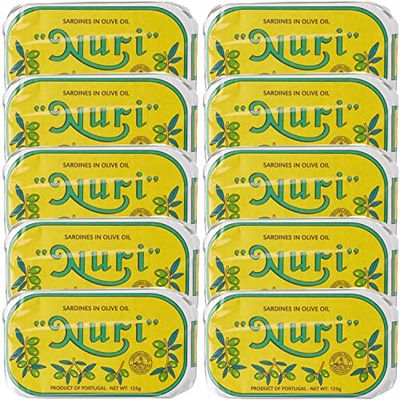 NURI Portuguese Sardines in Olive Oil - 10 Pack - (4.4 oz cans)