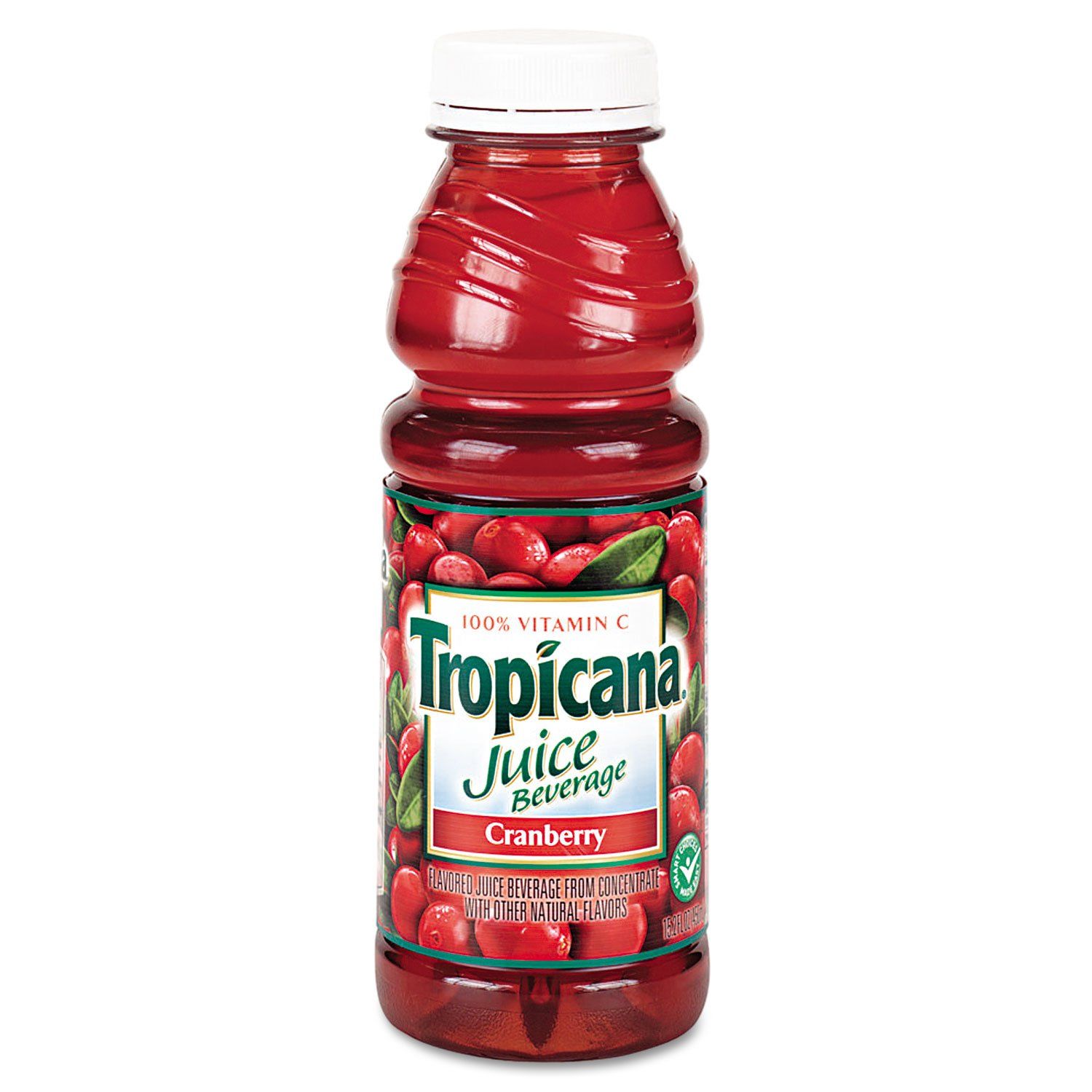 Tropicana 00864 Juice Beverage, Cranberry, 15.2oz Bottle, 12/Carton