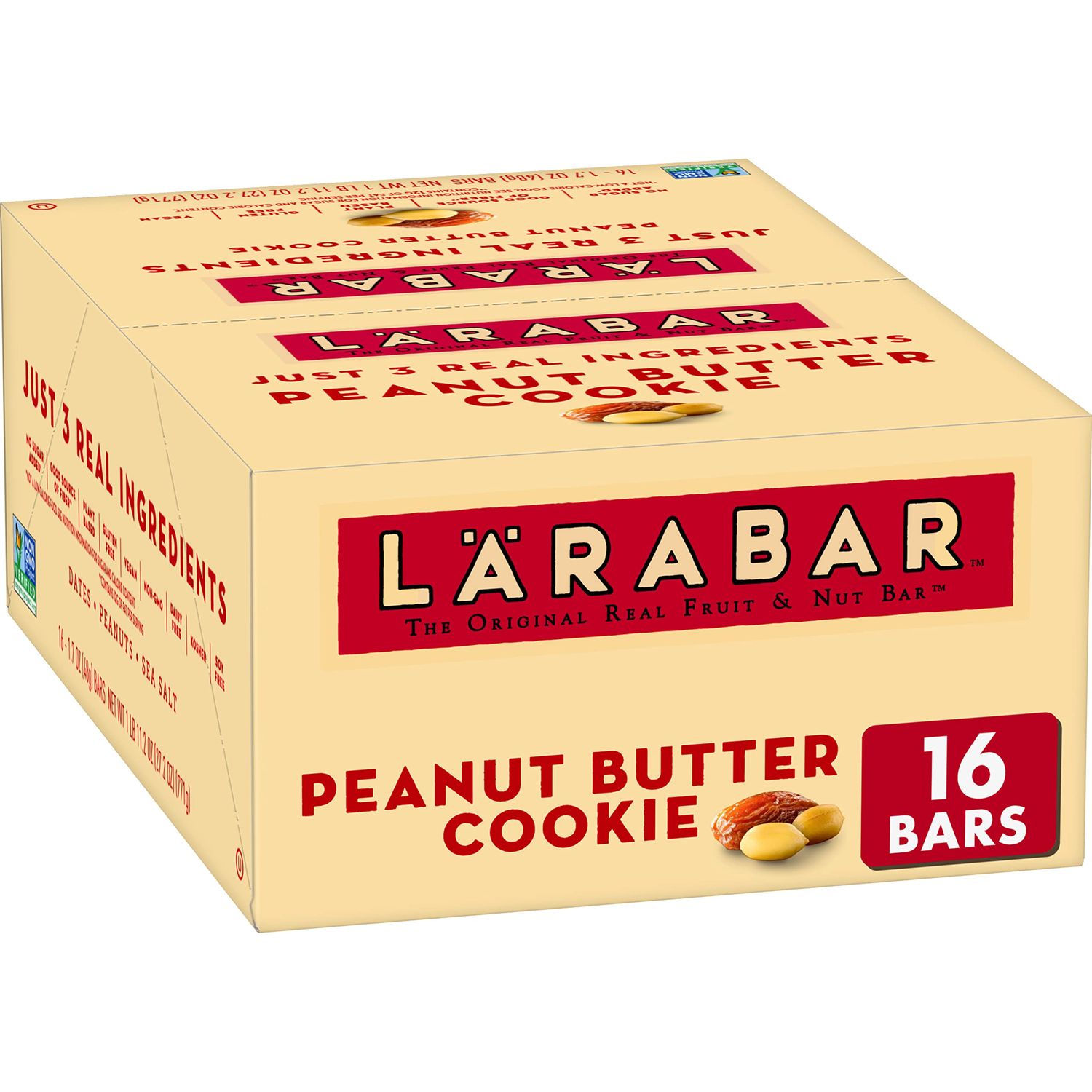 Larabar Peanut Butter Cookie, Gluten Free Vegan Fruit &amp; Nut Bar, 16 Ct, 27.2 OZ