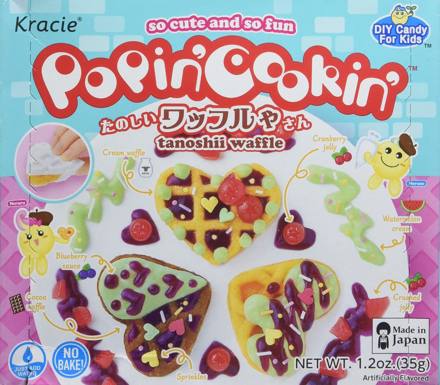 Kracie Popin&#39; Cookin&#39; Diy Candy for Kids, Waffle Kit, 1.2 Ounce