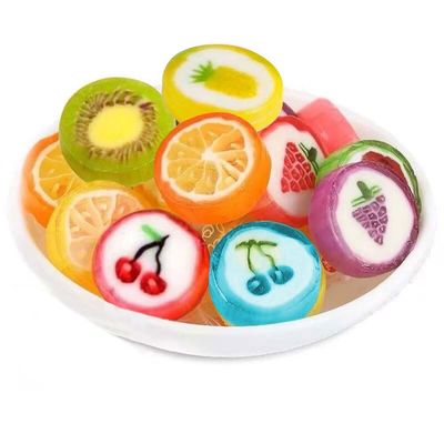Fruit Slices Candy  Hard Candy 8 OZ Bag of Individually Wrapped Small Candy Fruit Slices approx 64 pcs Hard Candies Assortment  Great for Office Candy  Party Bags  Yummy Treats for Kids and Adults