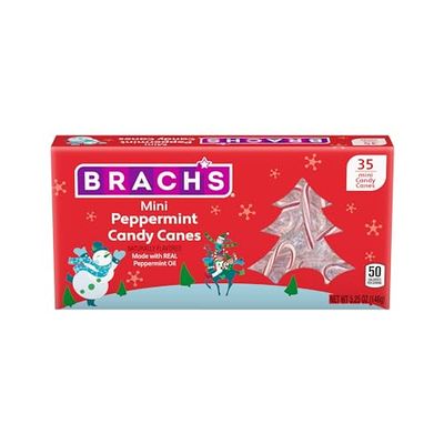 Brach's Bob's Mini Peppermint Candy Canes, 35ct - Individually Wrapped Holiday Classic, Perfect for Baking, Decorating, and Sharing