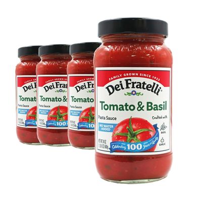 Dei Fratelli Tomato &amp; Basil Pasta Sauce (24 oz. jars; 4 pack) - No Water Added - Never from Tomato Paste - 5th Generation Recipe